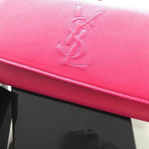 Saint Laurent Belle du Jour wallet in Fuchsia - Picture 5 of 8